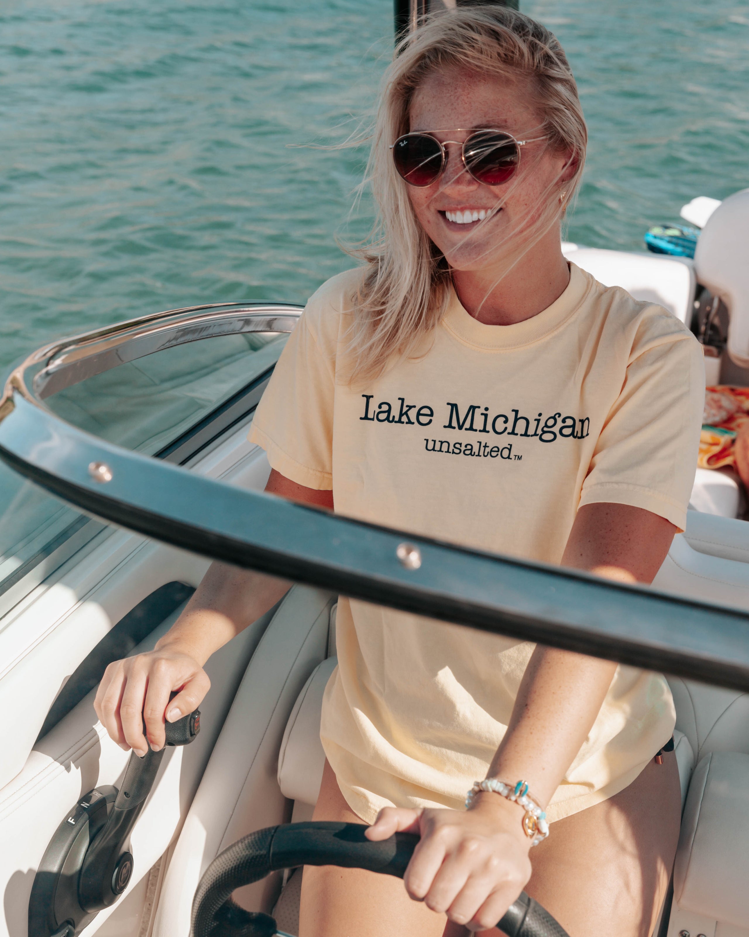 Lake Michigan Unsalted No Sharks® Unisex T-Shirt | unsalted no sharks